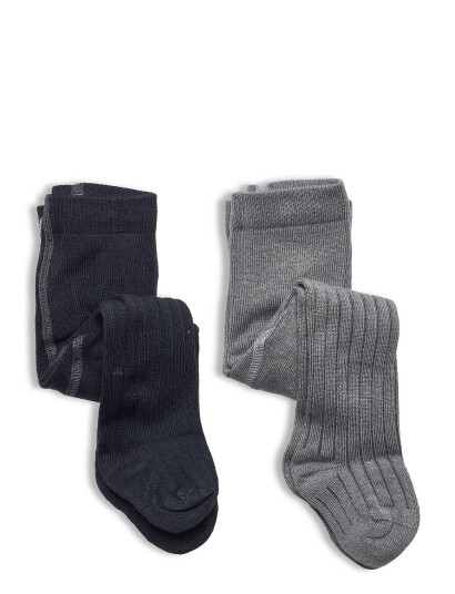 Minymo Stocking Rib (2-Pack) Grey 92-98