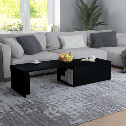 vidaXL Salongbord svart 150x50x35 cm sponplate vidaXL Salongbord svart 150x50x35 cm sponplate