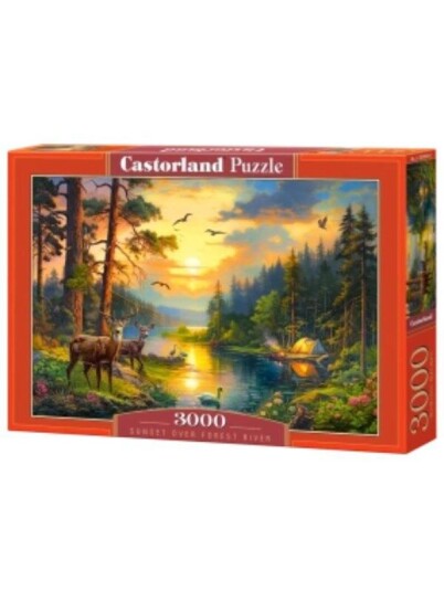 Castorland Solnedgang over skov&flod 3000 brik Castorland Solnedgang over skov&flod 3000 brik