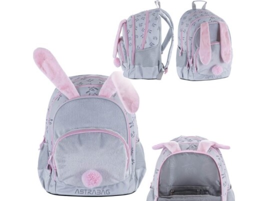 Astra Ryggsekk Med Plysj Kaninører Honeybunny  20L 3 Rom Astra