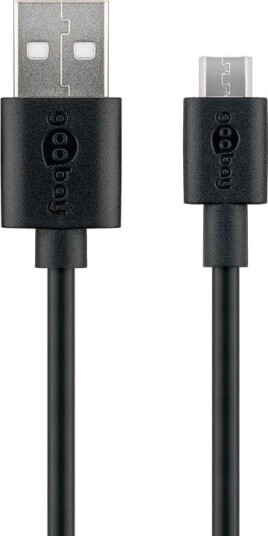 Goobay Micro-USB 1m Hurtiglading Kabel Svart