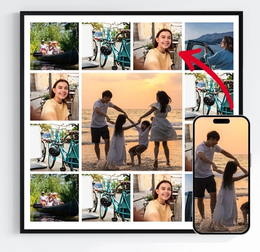'Personlige Plakater – Last opp dine egne bilder – 13 Bilder Kvadrat'