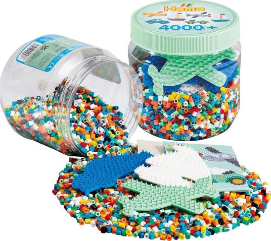 Hama Midi Beads 4000 Pcs In Tub With Pegboards Multi One Size