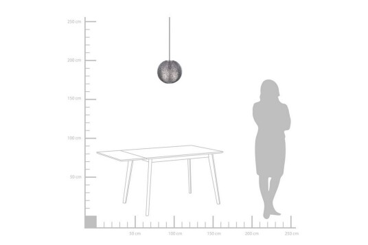 Taklampe Seine 30 cm Sølv