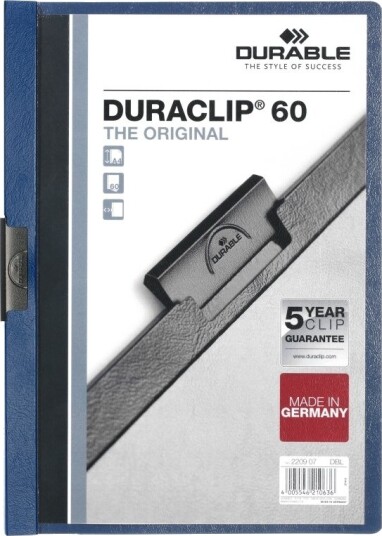 Durable Duraclip 60 Blå Gjennomsiktig Pvc 60 Ark A4 1 Stykker
