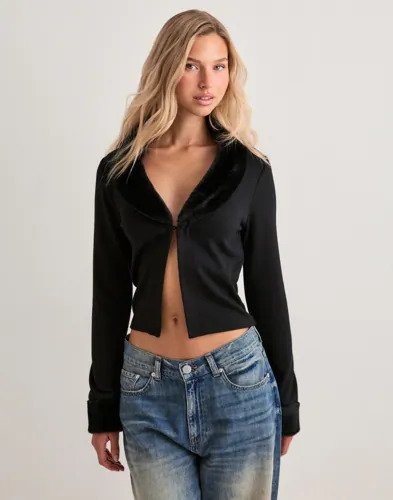 Nelly - Svart - Stunning Fur Cardigan