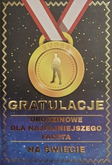 Yeku Kort/Medalje Bursdag Herre