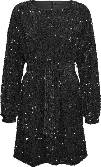 Vero Moda   Plajettkjole vmBella LS Boatneck Short Dress JrSvart