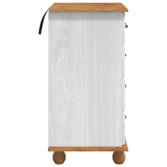 Skap med skuffer Hvit 45,8 x 40 x 79 cm Massivt furutre Skap med skuffer Hvit 45,8 x 40 x 79 cm Massivt furutre