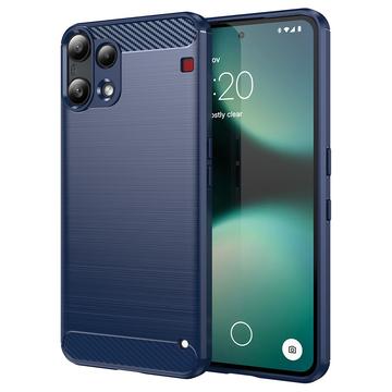 Nothing Phone 3a Lite Børstet TPU deksel   karbonfiber Blå