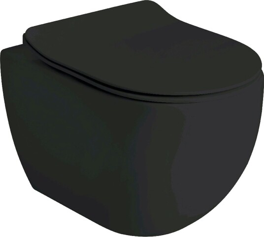 LAVABO GLOMP MINI SLIM TOALETTSETE M/SOFT CLOSE MATT SORT