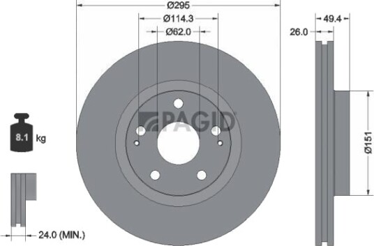 PAGID 54680NC Bremseskive PAGID 54680NC Bremseskive