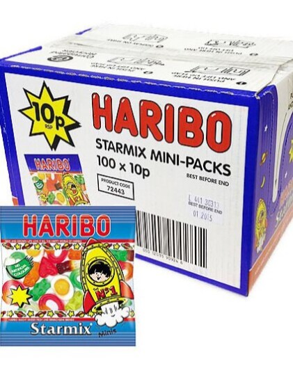 100 stk Haribo Starmix Minis 16 gram   Hel eske