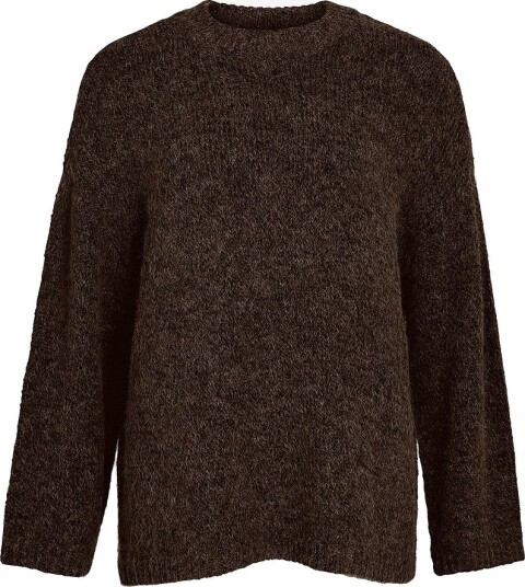 Vila Genser Vibows L/S O Neck Knit Brun
