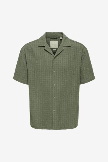 Only & Sons Skjorte onsLatham Reg Resort Lin Struc 0257 Brun