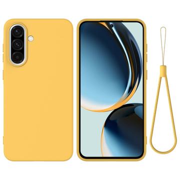 MTP Products Samsung Galaxy A37 Flytende silikon deksel med håndstropp Gul