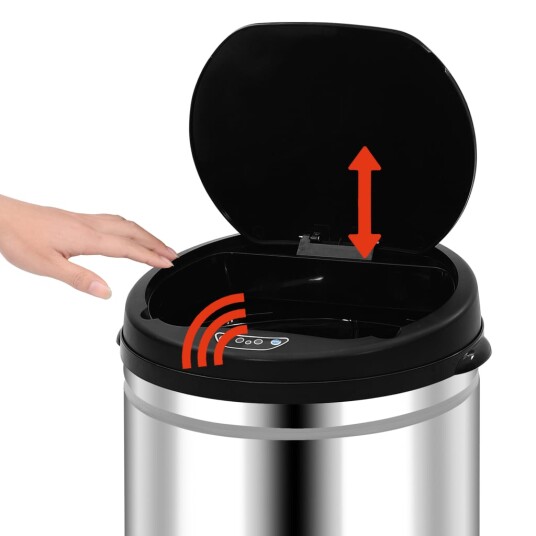 vidaXL Automatisk søppelbøtte med sensor 50 L rustfritt stål