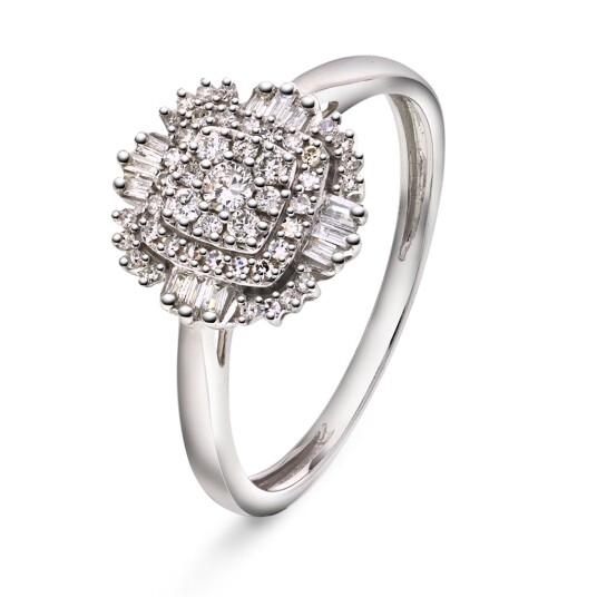 Pan Jewelry, Ring i 585 hvitt gull med diamanter 0,25 ct, størrelse 54