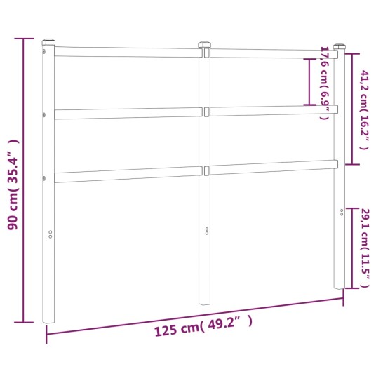 Sengegavl i metall hvit 120 cm 8721012303423