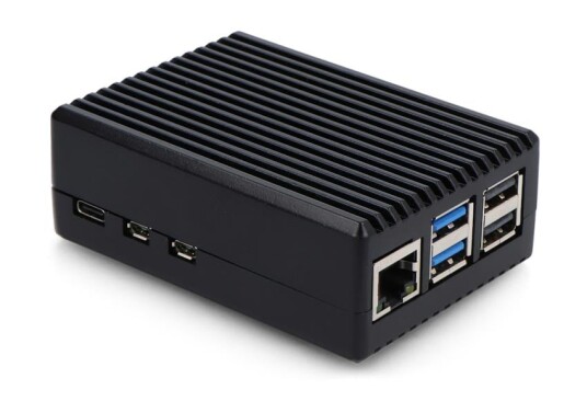 Kabinett for Raspberry Pi 5 aluminium svart
