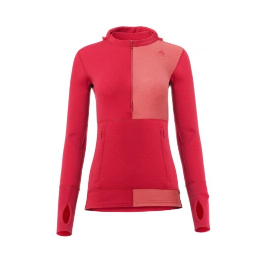 Aclima Women's WarmWool Hoodsweater with Zip XL, Jester Red/Spiced Coral/Spiced Apple Aclima Women's WarmWool Hoodsweater with Zip XL, Jester Red/Spiced Coral/Spiced Apple