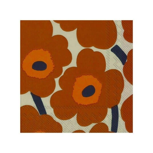 Marimekko Servietter Kaffe Unikko Cream Terracotta