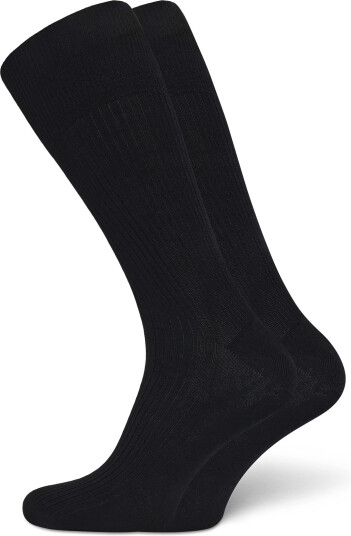 CDLP Cotton Mid Length Rib Socks   Black   Black   42 44