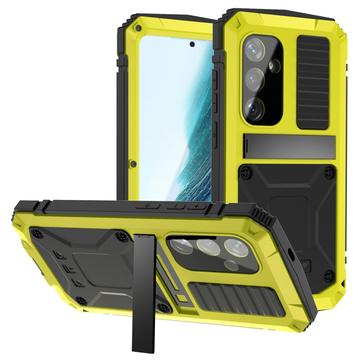 R Just Samsung Galaxy S25+ Premium deksel med kickstand og skjermbeskytter i herdet glass Gul