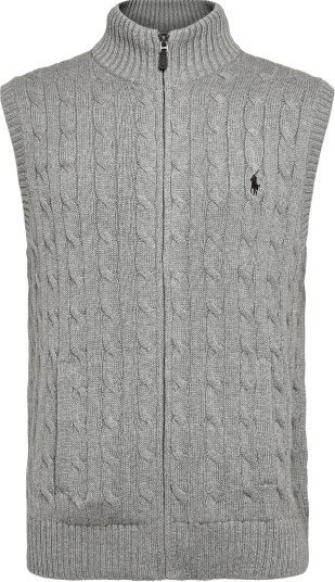 Polo Ralph Lauren 5/1 Roving Cotton Sweater Vest FAWN GREY HEATHER XL