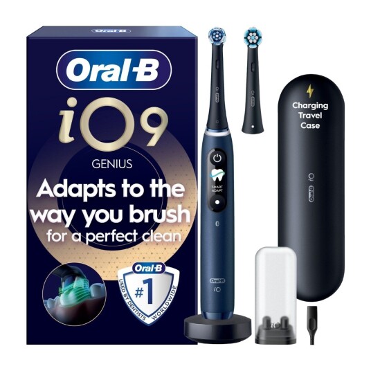 Oral-B iO9 Elektrisk Tannbørste Sapphire Blue med 2 Børstehoder og Ladeetui
