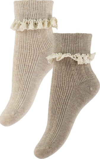 Huttelihut Wool Lace Socks 2 Pack   Beige   31\34