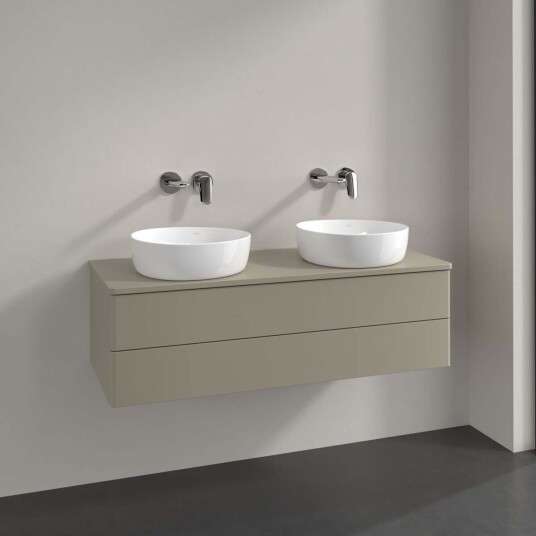 Villeroy & Boch Antao Servantskap med 2 skuffer 120x50x36 cm u/lys Steingrå Matt