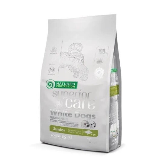 Nature's Protection Kornfritt Hundemat med Hvitfisk for Junior Småraser 10 kg