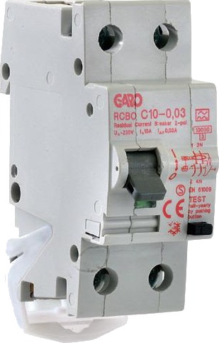 Garo RCBO GS B20A 2P Personbeskyttelsesautomat 2 polet B karakteristikk 20 A Stikkontakter & kabler