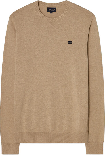 Lexington Clothing Cotton Crew Knitted Sweater   Beige   S