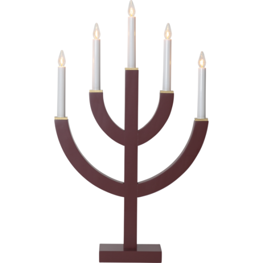Star Trading Anno Rød Adventsstake 59 cm - Tre med 5 Lyskilder