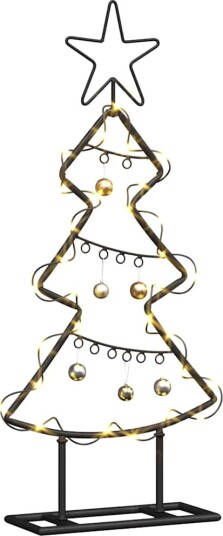 Metall juletre med stativ Svart 60 cm Stål