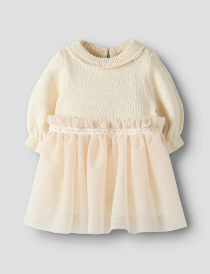 Lil"Atelier Nbfsarina Ls Knit Body Dress Lil Cream 56 Lil"Atelier Nbfsarina Ls Knit Body Dress Lil Cream 56