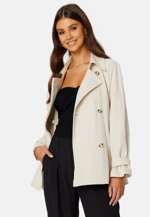 BUBBLEROOM CC Linen Trenchcoat Light beige XL BUBBLEROOM CC Linen Trenchcoat Light beige XL