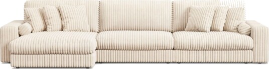 Arken Lyx 6 seter Vendbar L formet Dyp Divansofa i Manchester Beige