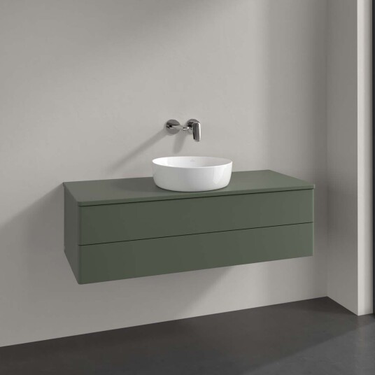 Villeroy & Boch Antao Servantskap med 2 skuffer 120x50x36 cm u/lys Grønn Matt