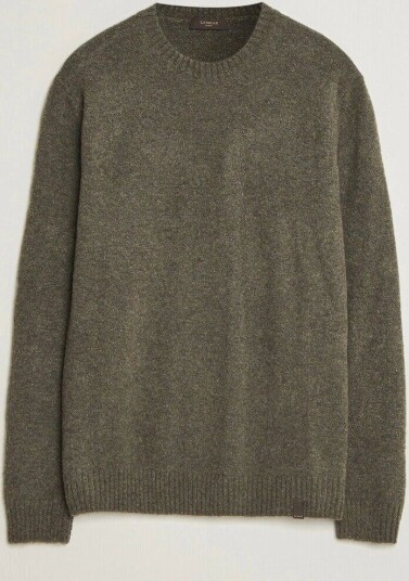 Zanone Wool Boucle Crew Neck Forest Green