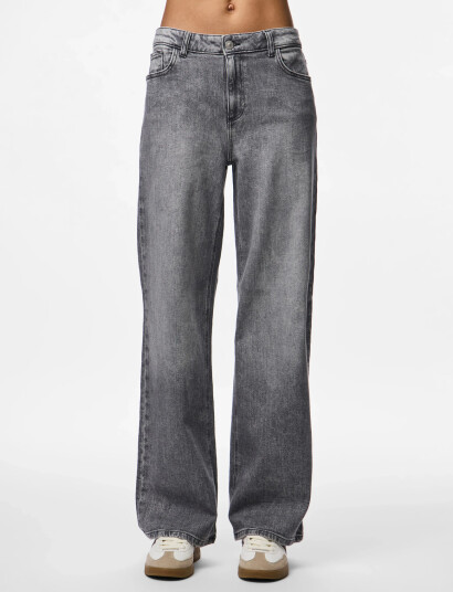 Pieces Pcsilke Mw Wide Jeans Mg Noos Bc Grey 31 x 30