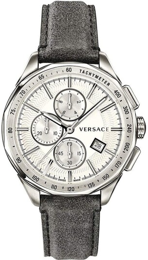Versace Herreklokke VEBJ00118 Glaze Sølvfarget/Lær Ø44 mm