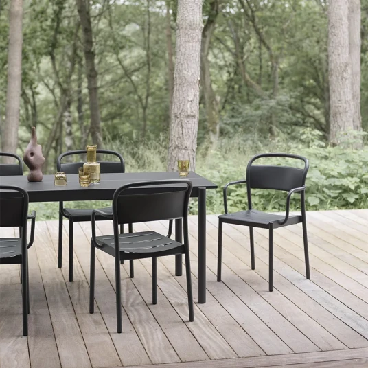 Muuto Linear Steel Spisebord 220x90 cm Anthracite Black