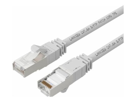 Lanview Smartclick Nettverkskabel Rj-45 Hann Til Rj-45 Hann 30 M 5 Mm S/Ftp Cat 6A Halogenfri Formstøpt Uten Hindringer 10 Gigabit Ethernet Hvit