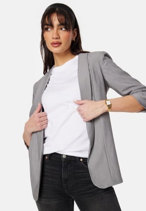 Pieces Pcbosella 3/4 Blazer Light Grey Melange L