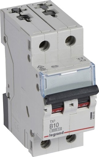 Legrand 5 stk TX³ MCB automatsikring B10 2P 2M 6/6kA