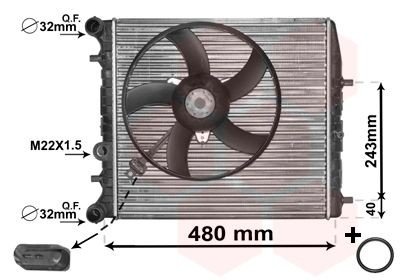 Radiator VAN WEZEL 76002013 Radiator VAN WEZEL 76002013
