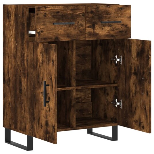 vidaXL Skjenk røkt eik 69,5x34x90 cm konstruert tre vidaXL Skjenk røkt eik 69,5x34x90 cm konstruert tre